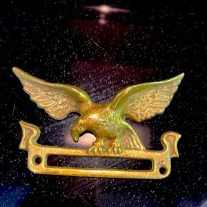 Vintage American Bald Eagle Brass Plaque Door Plate